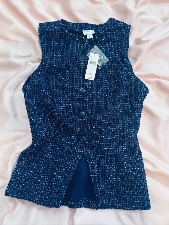 Anthropologie Tops - Anthropology Navy Tweed Button-Front Dress Vest - Brand: Maeve